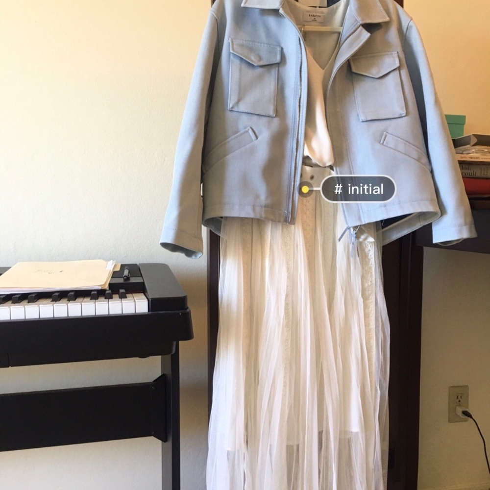 Initial Chambray Leather Jacket